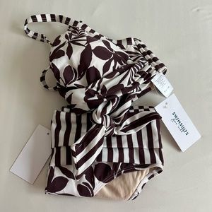 New size 10 swimsuits for all brown and white bikini swimsuit